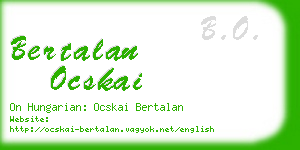 bertalan ocskai business card